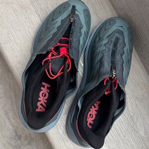 Hoka Men's Running Shoes in Teal, Black and Coral Accent